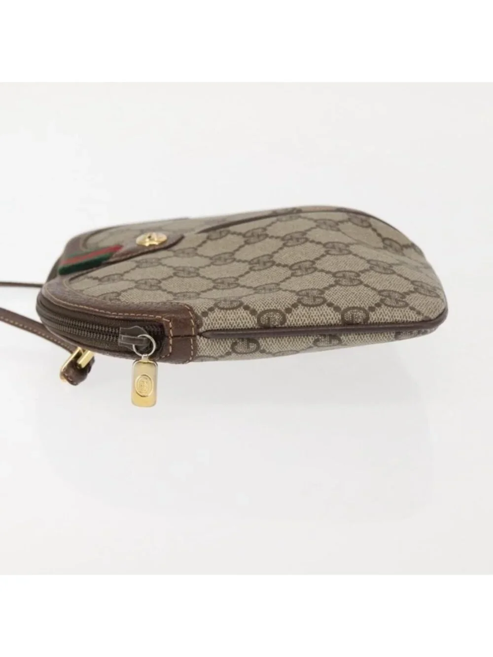 Authentic GUCCI GG Supreme Web Sherry Line Shoulder Bag PVC Beige 904 02 047 - Picture 12 of 16